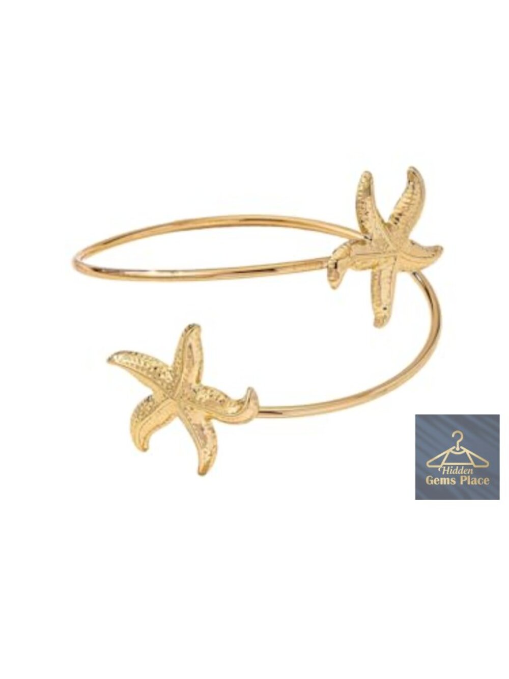 Copper Cuff Bracelet - Starfish Floral Armlet Bangle for Jewelry